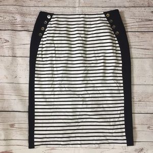 -White House Black Market- Striped Midi Skirt
